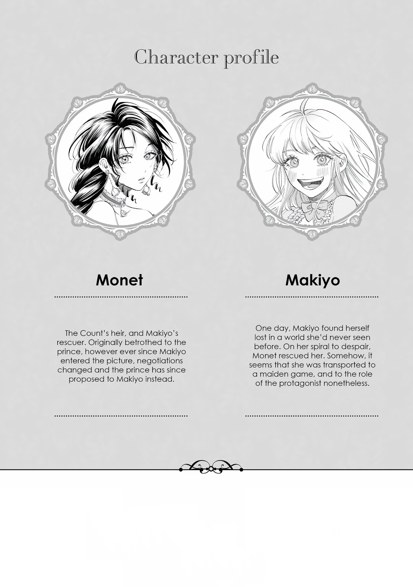 Monet and Makiyo Character Profiles